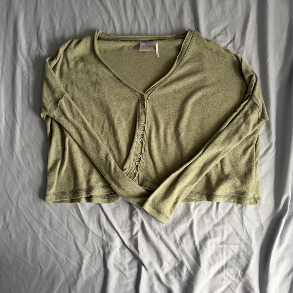 Green Button-Up Sweater